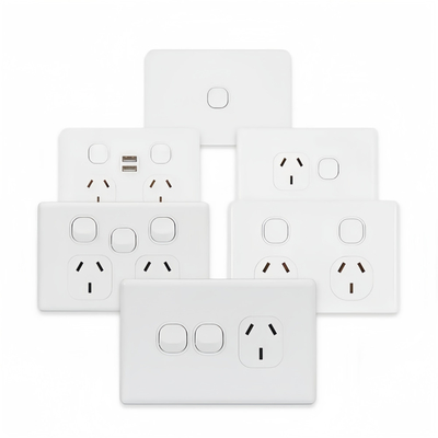 Logo tùy chỉnh Thương hiệu Tiêu chuẩn Úc 250V 16A 4 Gang Electric Wall Switch