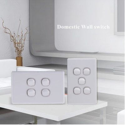 Logo tùy chỉnh Thương hiệu Tiêu chuẩn Úc 250V 16A 4 Gang Electric Wall Switch