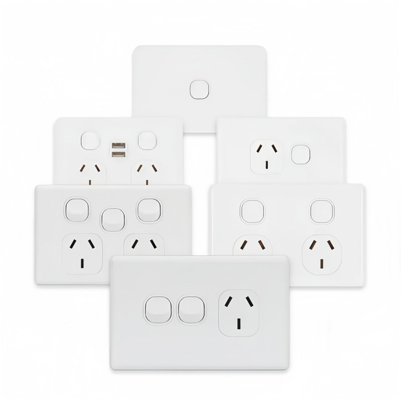 Logo tùy chỉnh Thương hiệu Tiêu chuẩn Úc 250V 16A 4 Gang Electric Wall Switch